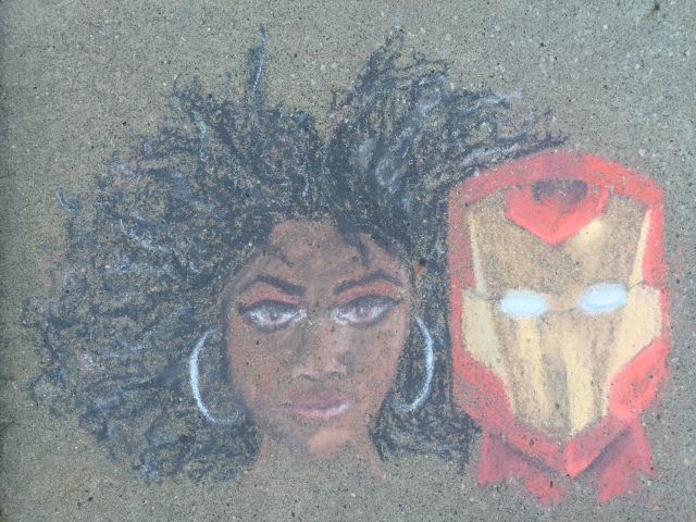 Riri Williams Sidewalk Chalk
